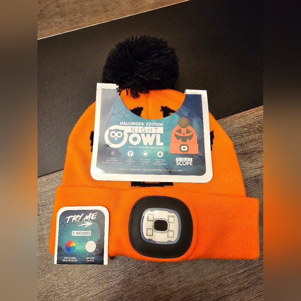 Night Owl Halloween Edition Beanie with Light